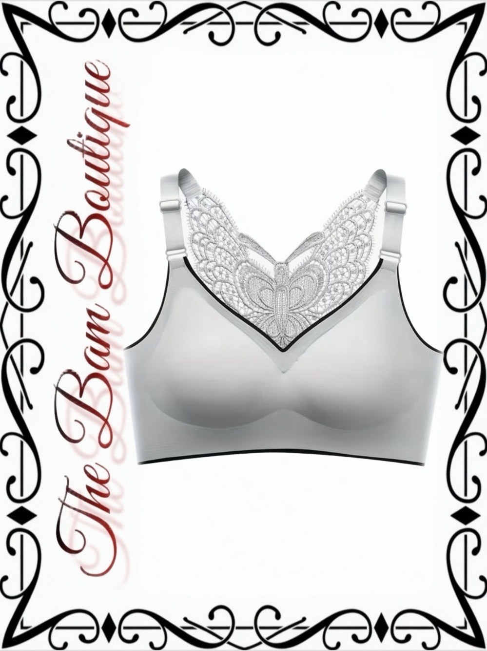 Plus Size Soft Lace-Back Wireless Bra